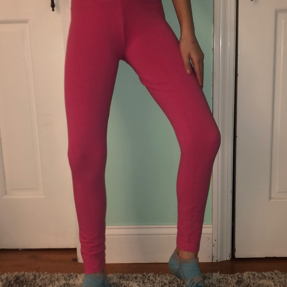Justice pink leggings.
